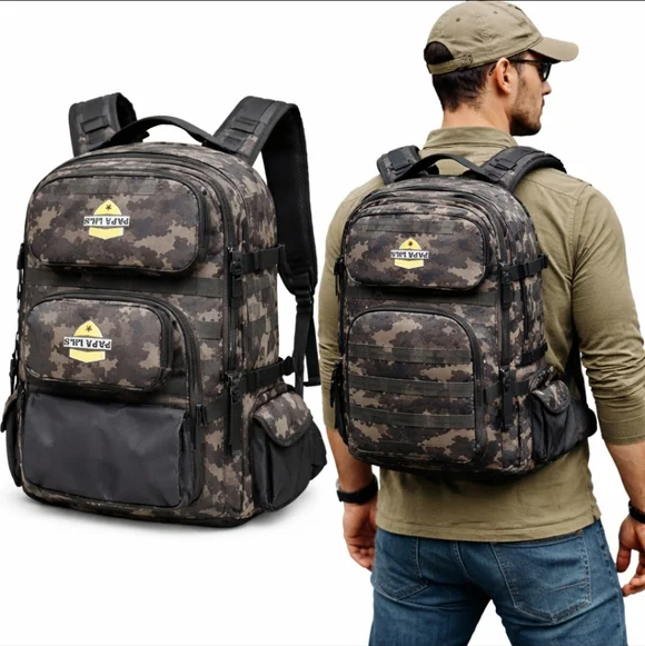 Papa Lils Tactical Diaper Bag Backpack Camo Dad Bag Changing Pad Organizer - Picture 1 of 8